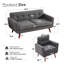 Ensemble de canapé-lit 65 po avec 2 fauteuils d'appoint rembourrés et capitonnés-1596513786