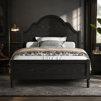 Wood Platform Bed with Headboard and Footboard
