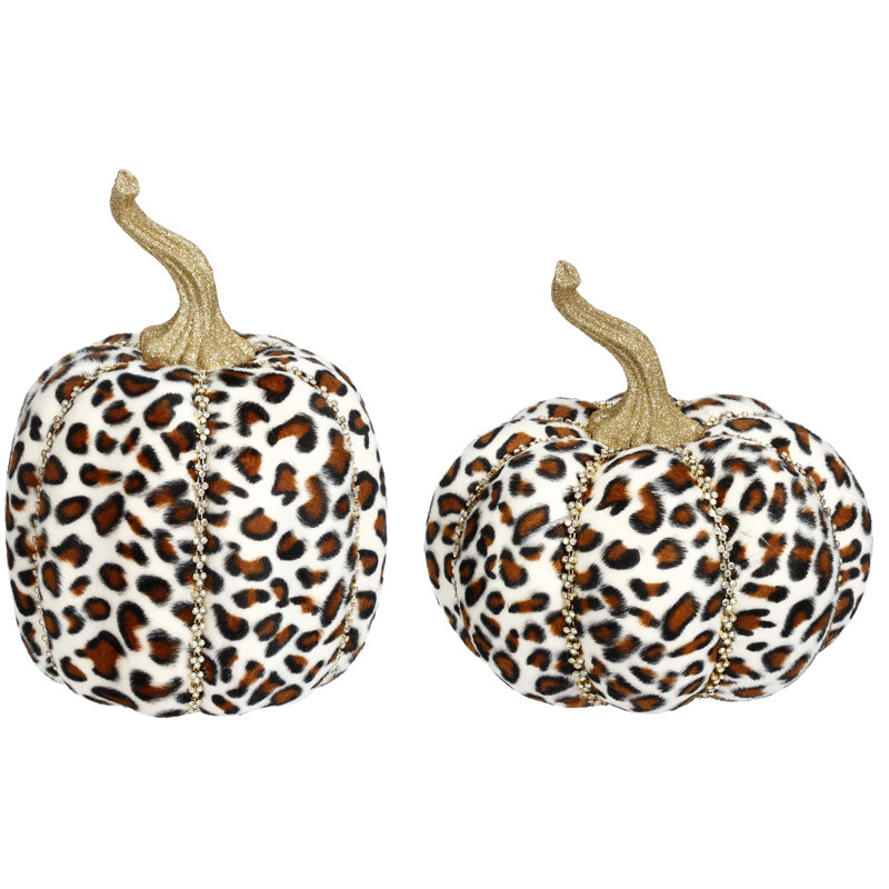Ensemble de 2 pièces citrouilles et léopard H 9 po