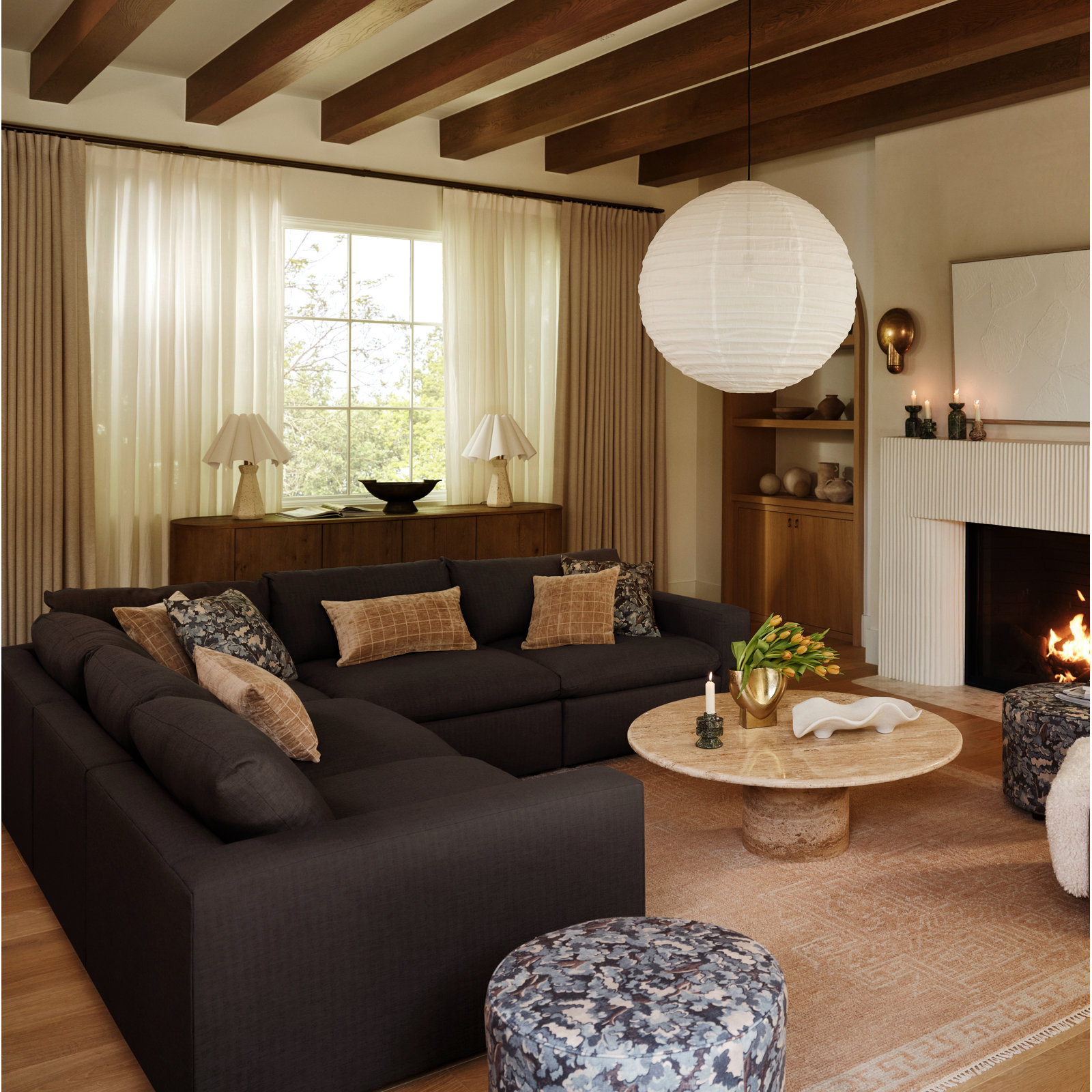 Remy Sectional, Andrew Espresso Performance Chenille