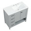 Meuble-lavabo 36 po avec comptoir d'évier, meuble-lavabo avec deux portes et deux tiroirs, bois massif, tablette ouverte, planches en MDF, un paquet-202860228