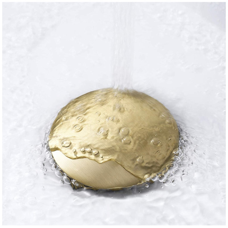 Drain de salle de bain avec trop-plein, Or brossé