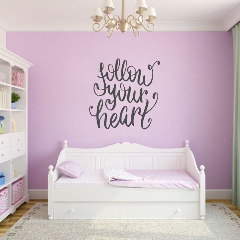 Décalcomanie murale en forme de coeur, Gris foncé