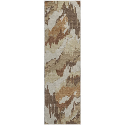 Premium Machine Washable Prisco Chocolate Rug