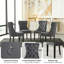Ensemble de chaises de salle à manger 6 pièces en velours, avec anneau et garniture cloutée, pour cuisine et salle à manger, gris-25734022-25734017