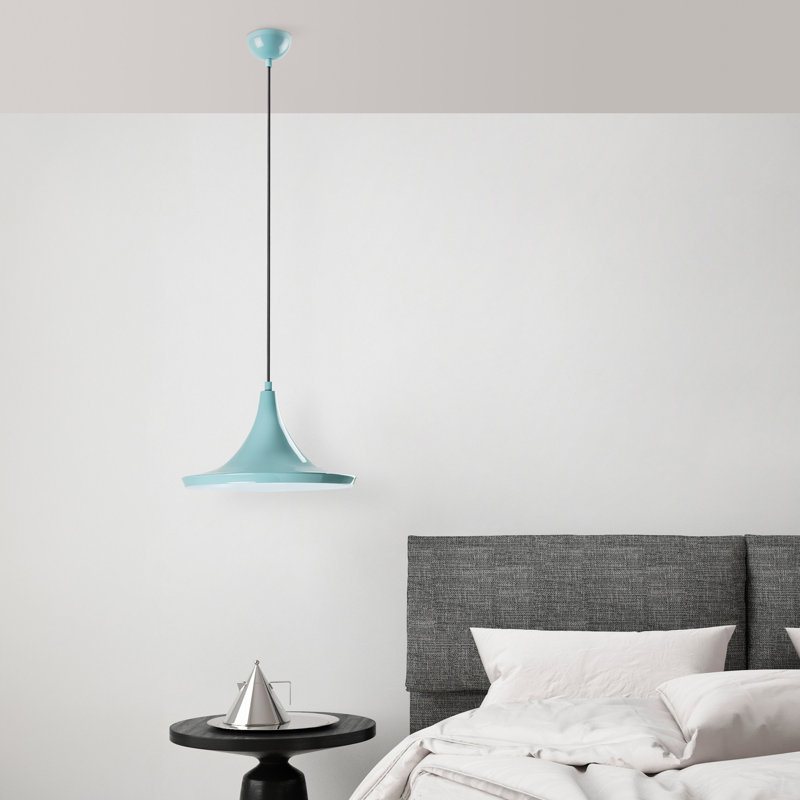 Lustre turquoise élégant, hauteur réglable 11,8 po x 7,9 po | Corps en métal, douille E27 de 40 W maximum | Idéal pour la salle à manger, le salon et le vestibule | Design moderne, décor élégant, installation facile