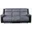 Ensemble de canapé inclinable, causeuse et fauteuil ALICIA en tissu gris foncé à deux tons avec fauteuil inclinable oscillant pour un style glam traditionnel