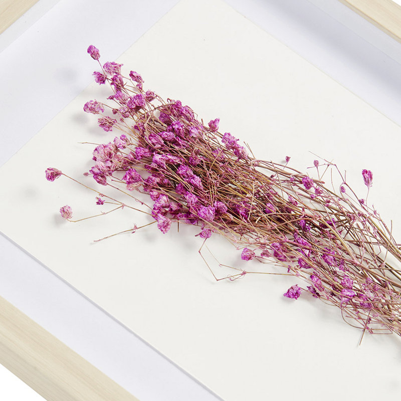 Natural Wood Frame Dried Flower Shadow Box Wall Art Set