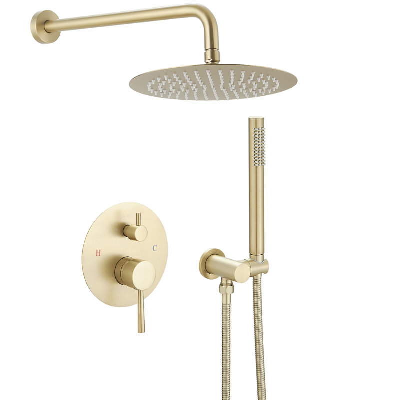 Diverter Complete Shower System, Brushed Gold