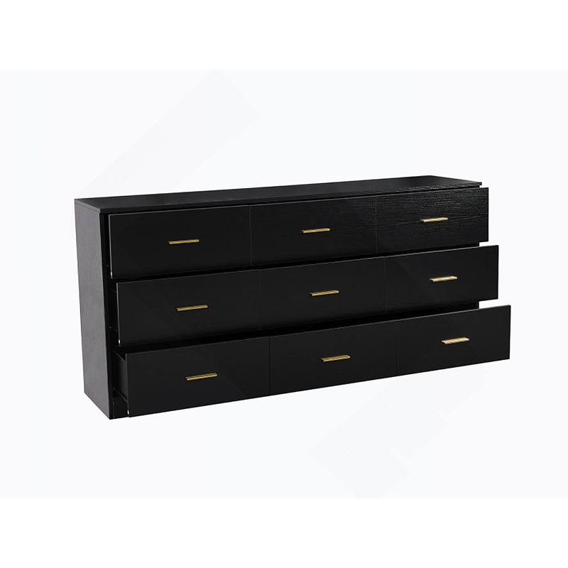 Commode moderne à 9 tiroirs pour la chambre à coucher - Vaste commode avec rangement, robuste et sécuritaire