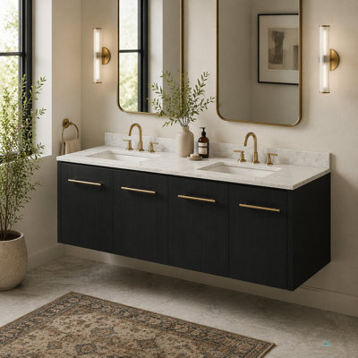 Meuble-lavabo mural 60 po (seulement le corps de l'armoire, sans lavabo supérieur)