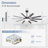 60 Inch Ceiling Fan With Light And Remote ,Indoor/Outdoor Large Fan With Remote , 10-Blade Fan For Patios