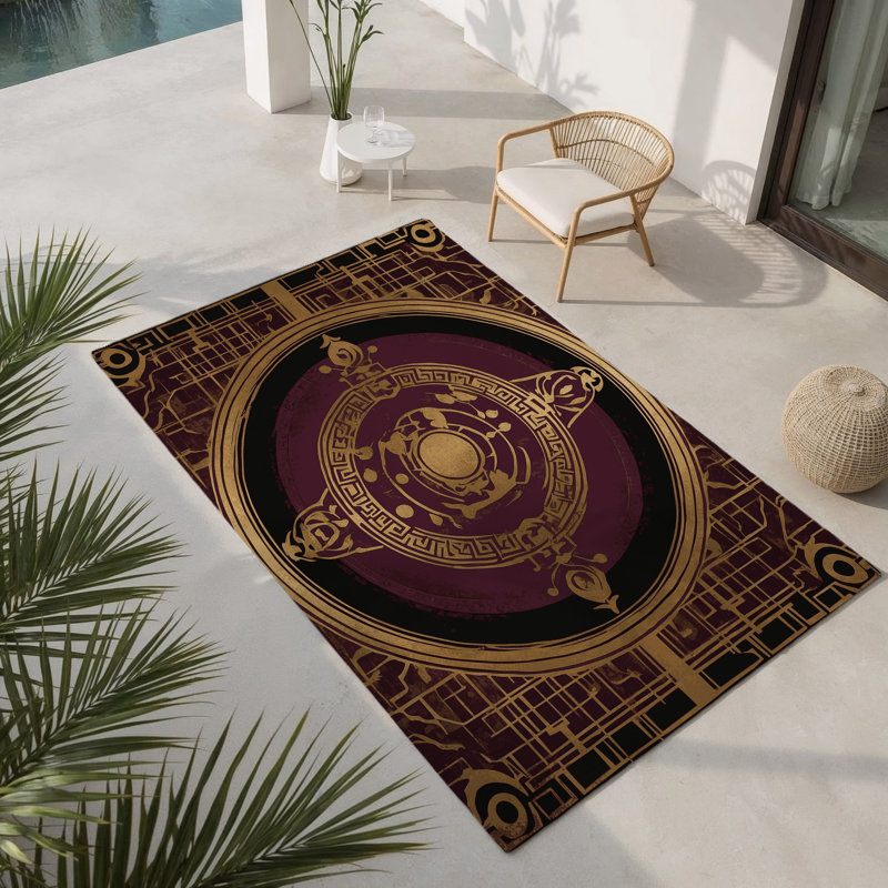 Tapis intérieur et extérieur doré Gagon, Rectangle 9 pi x 12 pi
