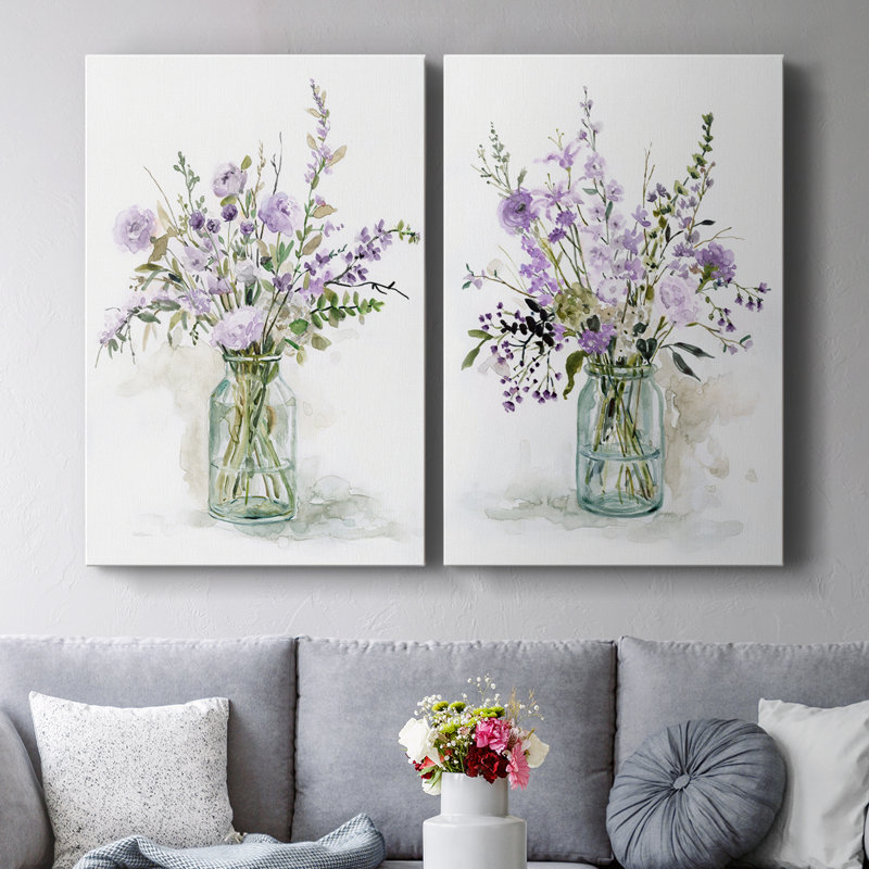 Mauve passionné I - Toile tendue avec châssis de qualité supérieure - Prêt à être accroché, H 12 po x l 8 po