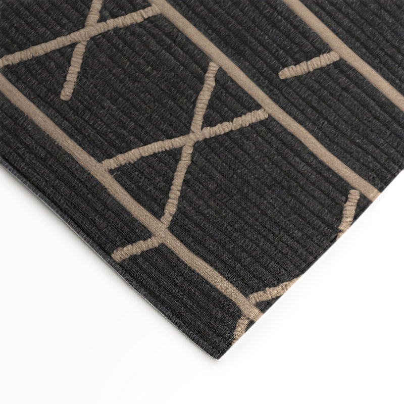 Trellis Gray Indoor and Outdoor Area Rug, Rectangle 3' x 5'