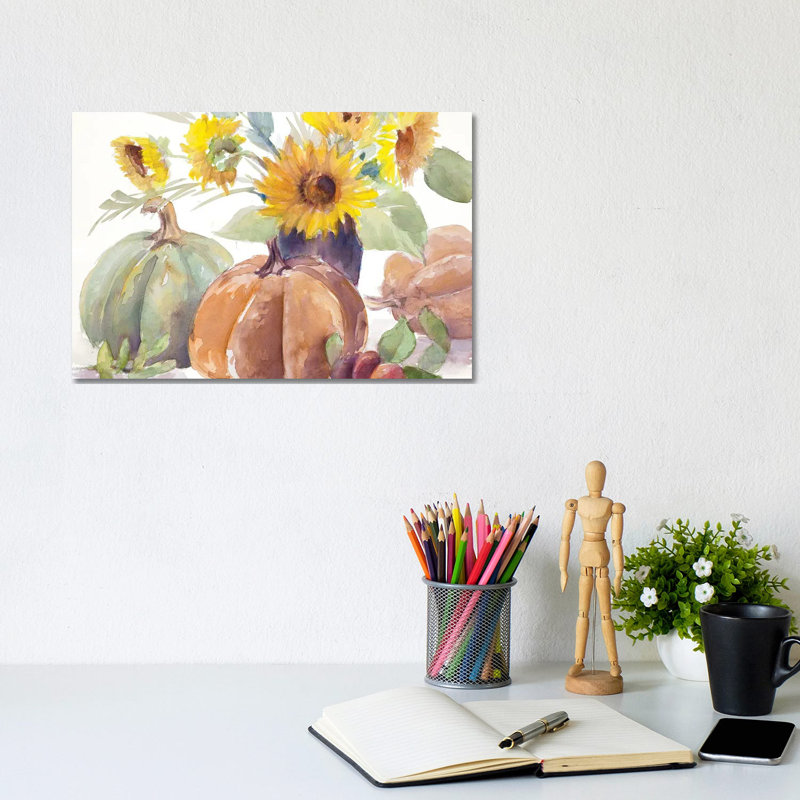 Tawny Sunflowers And Pumpkins by Ansel Adams - Wrapped Canvas Gallery-Wrapped Canvas Giclée, 20.32 cm H x 30.48 cm W