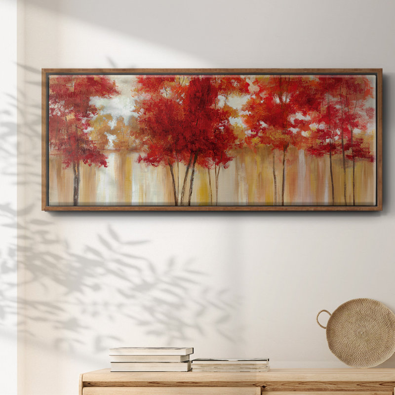 Arbres rouges - toile encadrée, H 20 po x l 50 po