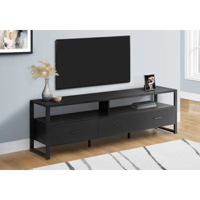 Modern Contemporary 72 Inch Black TV Stand Entertainment Center With Storage Drawers | Gift Idea