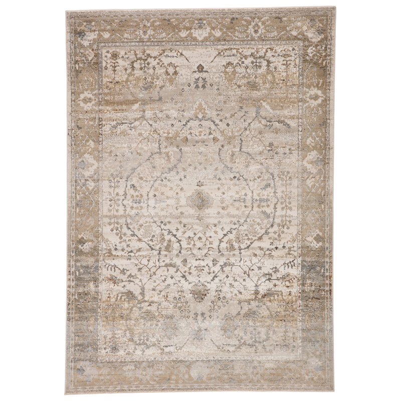 Tapis oriental gris / beige Lynnette, Rectangle 9 pi 6 po x 13 pi