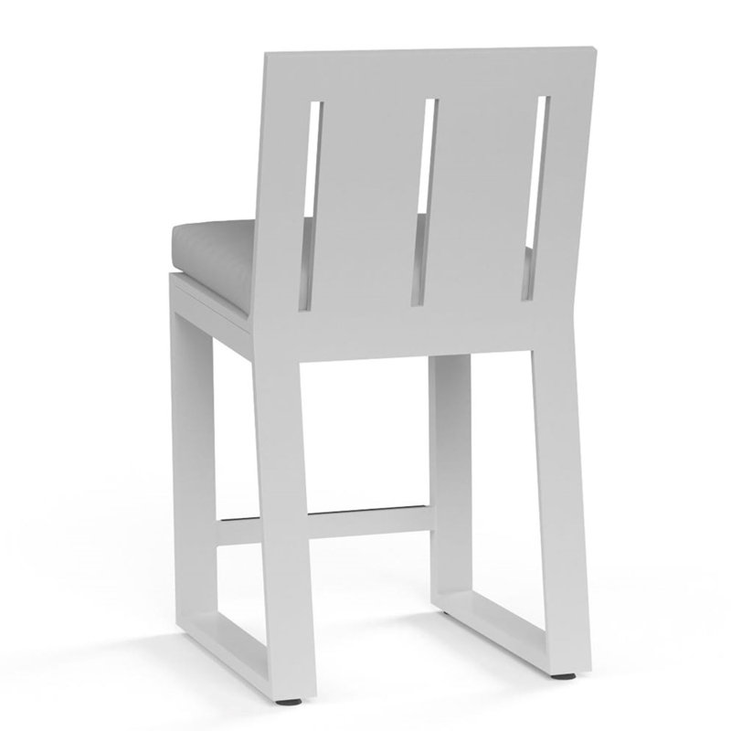 Tabouret de bar avec coussin Camela, Tabouret de bar (siège d'une hauteur de 30 po), Argent coulé Sunbrella®