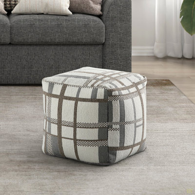 Pouf carré en tissu d'ameublement en tissu jacquard moderne, repose-pieds, repose-pieds antidérapant, fauteuil à billes, repose-pieds 1pc