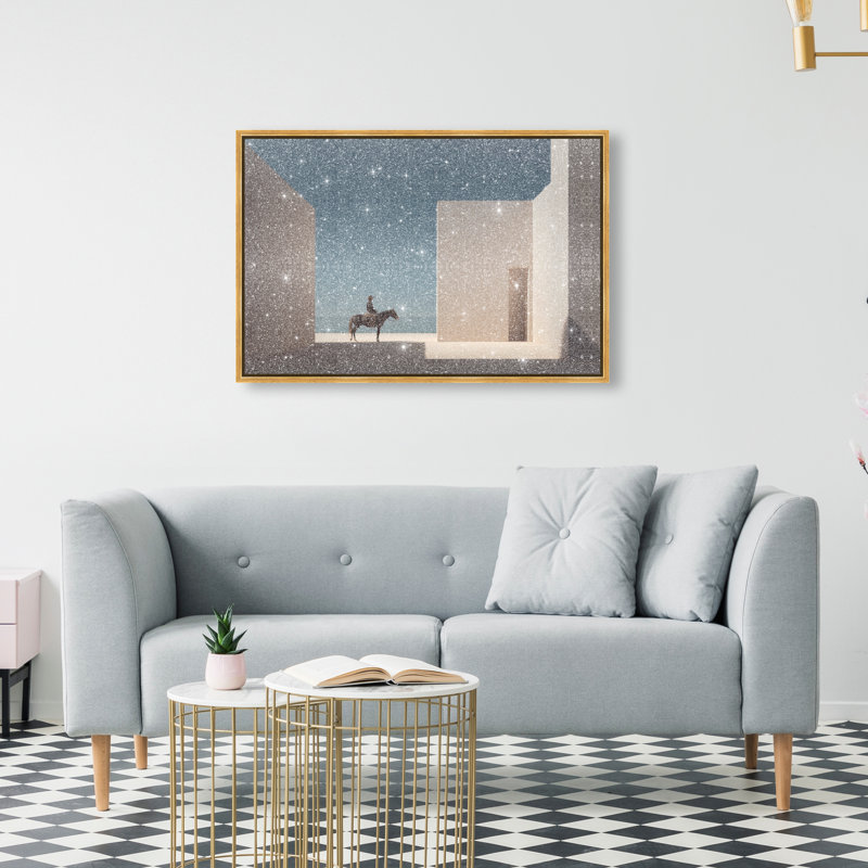 Lone Equestrian I Print by Oliver Gal, 11"H x 16"W, Gold Floater Frame