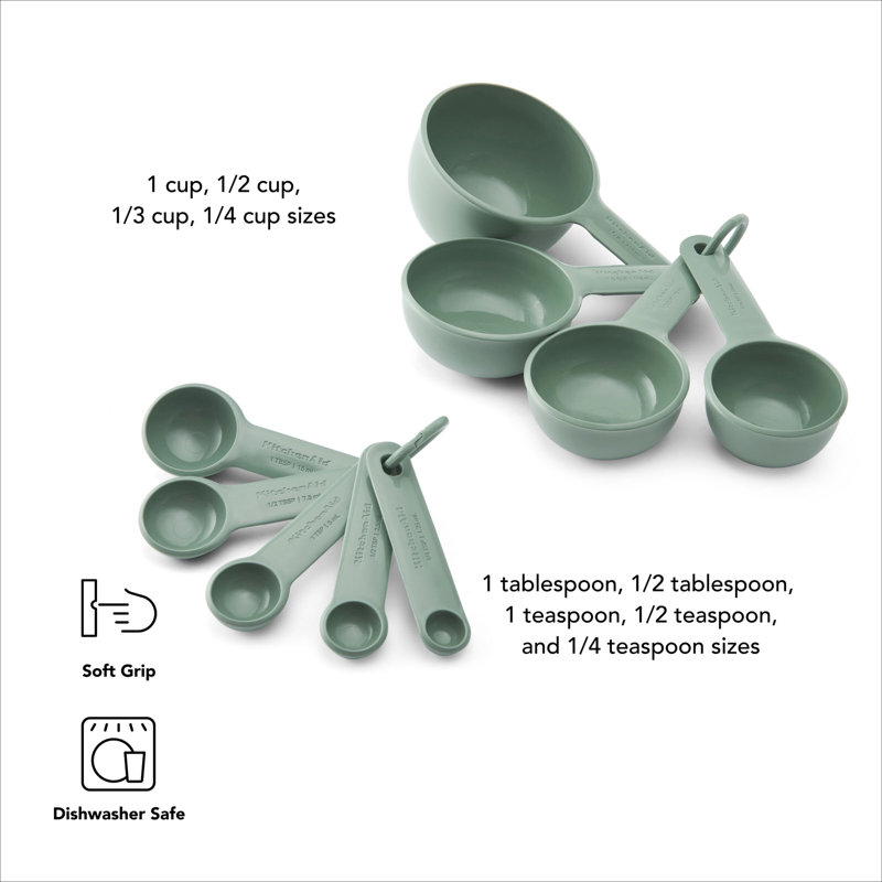 Ensemble de 9 tasses à mesurer et cuillères KitchenAid®, Cardamome