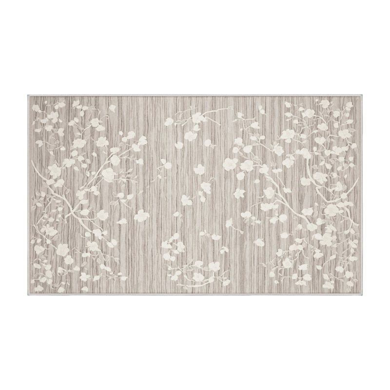 Tapis beige lavable à la machine, Rectangle 6 pi x 9 pi