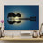 Guitar Tree On The Lake Gallery Wrapped Canvas - Music Illustration Decor, Yellow And Blue Home Decor-2108003938