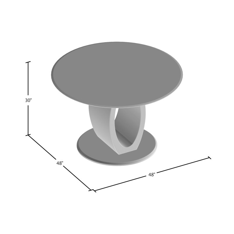 Table de salle à manger à piédestal de 48 po Balwinder, blanc