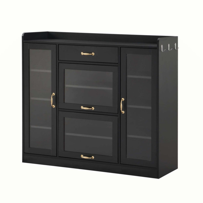 Armoire de rangement en bois, Noir, noir, noir, noir