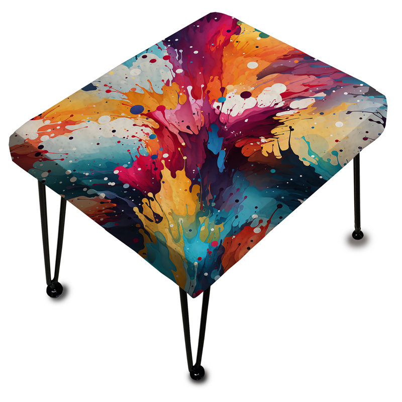 Multicolore peinture éclaboussures tourbillon harmonie - repose-pieds rectangulaire abstrait