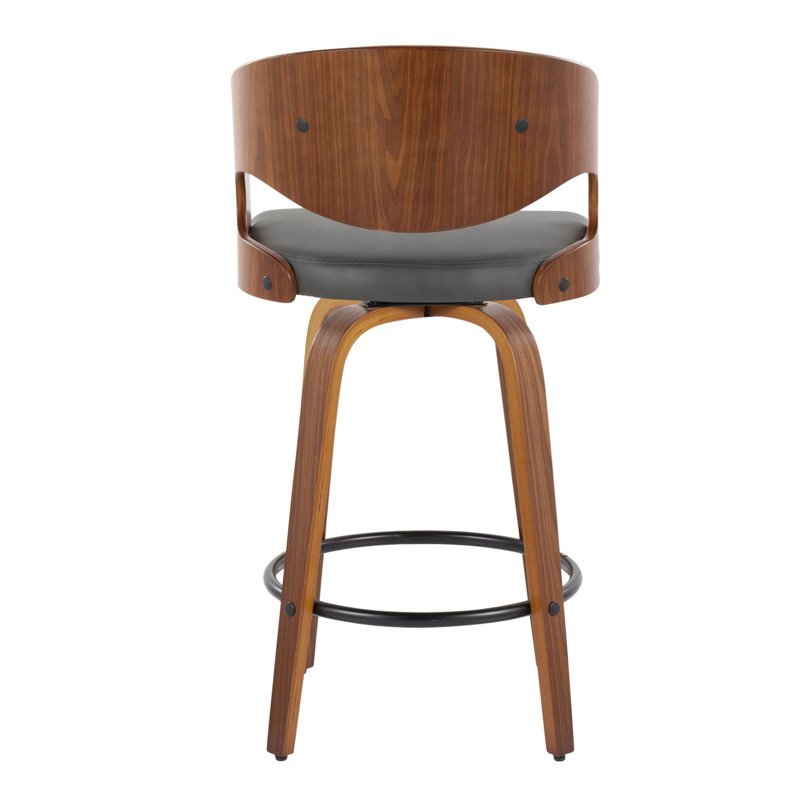 Tabouret de bar Mid-Century moderne à hauteur fixe avec pivot