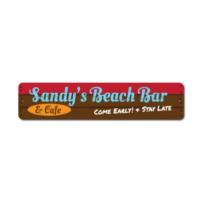 Beach Bar And Cafe Metal Sign