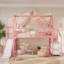 Lit mezzanine simple avec glissade et escalier, lit de jeu en métal avec tablettes de rangement-2083320568-2083320549