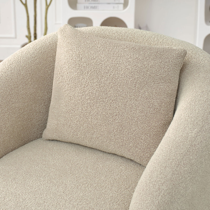Fauteuil pivotant rembourré 34,2 po, Mélange de polyester brun clair