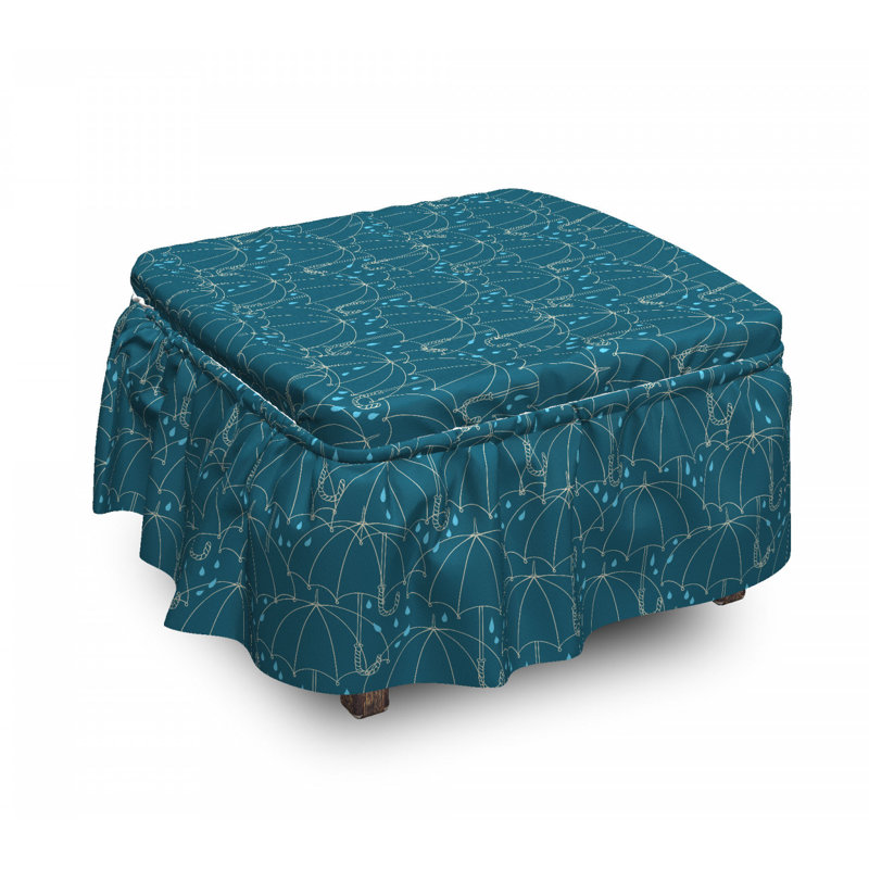 Housse pour repose-pieds parasol doodle contour