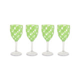 Black Check Acrylic Wine Goblets