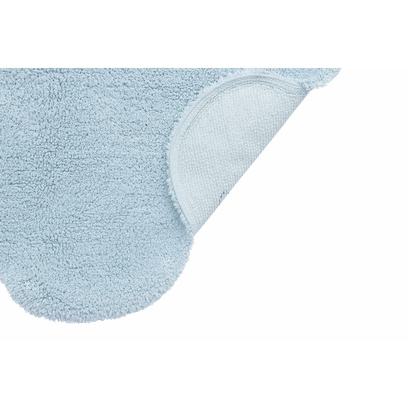MiniOnes Hand Tufted Cotton Area Rug in Blanco/Light Blue