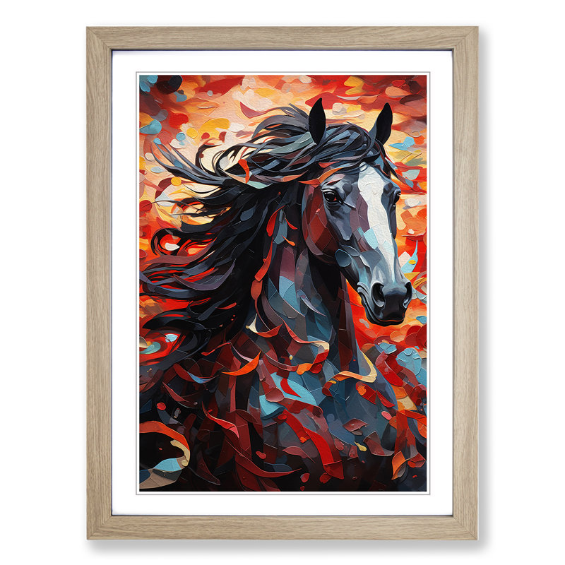 Shire Horse Orphism - Framed Print, Oak Framed, 46cm H x 34cm W