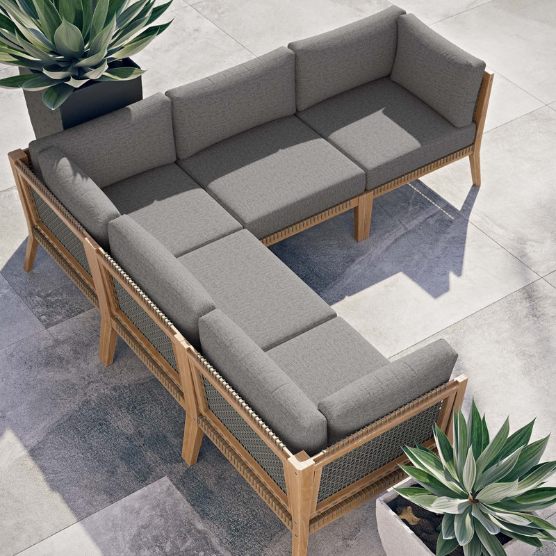 Canapé modulaire d'extérieur 5 pièces Clearwater, Graphite