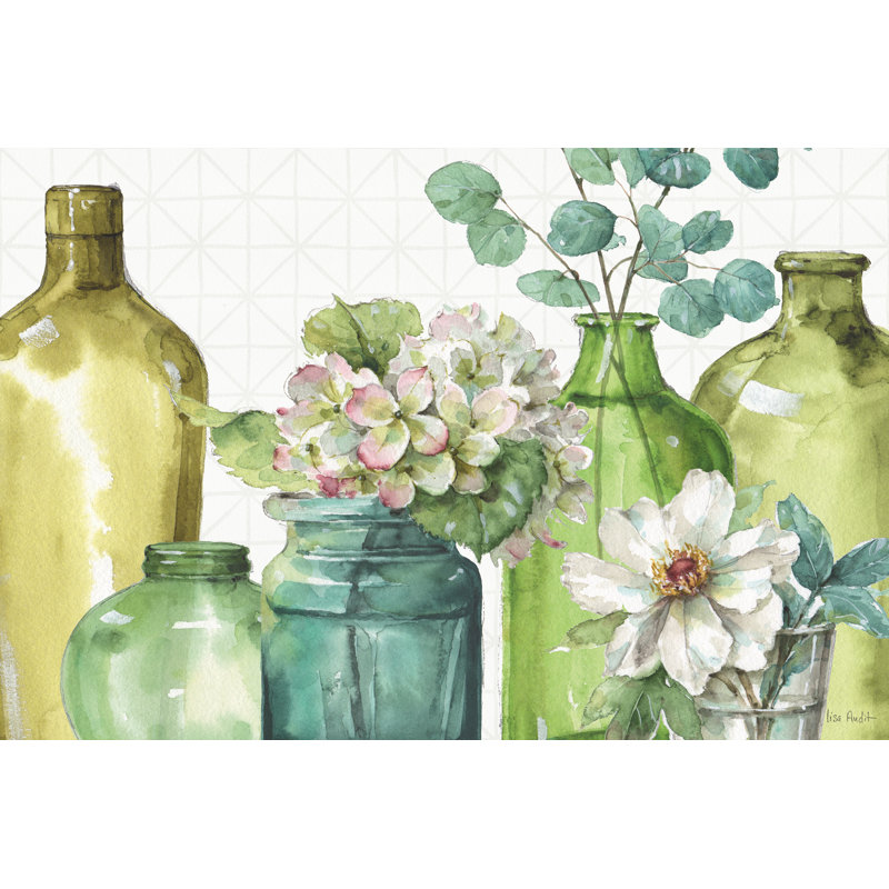«Mixed Greens XLIX» par Lisa Audit, reproduction d'art sur toile tendue, H 24 po x l 36 po