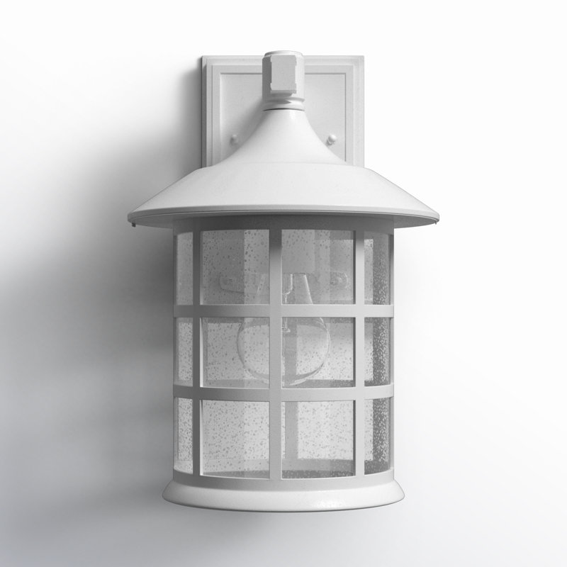 Freeport Textured White 1 - Bulb Outdoor Wall Lantern, 12.25" H x 8" W x 9" D, Textured White, MED