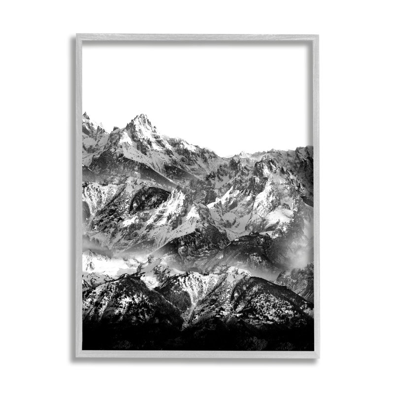 Montagnes enneigées, paysage noir et blanc à contraste élevé par Shelley Lake - photographie, H 14 po x l 11 po