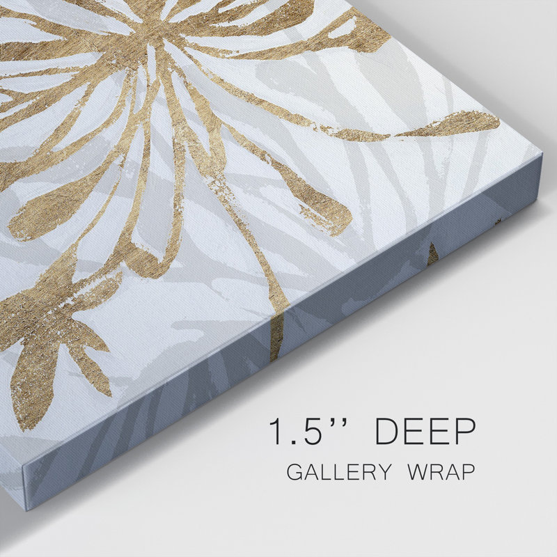 Toile tendue Golden Gilt Bloom I-Premium Gallery - prête à être accrochée, H 32 po x l 32 po x P 1 po
