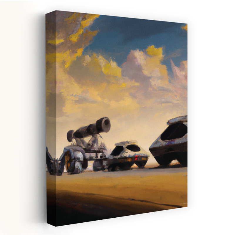 Sci-Fi Cars, art contemporain, H 48 po x l 32 po