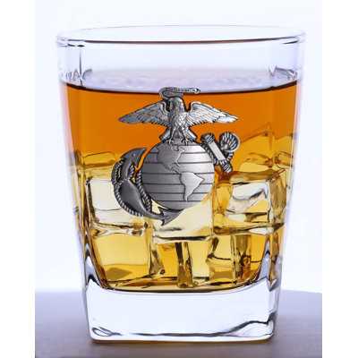 Verre à l'ancienne avec emblème étain US Marine Corps - taille double 13 oz