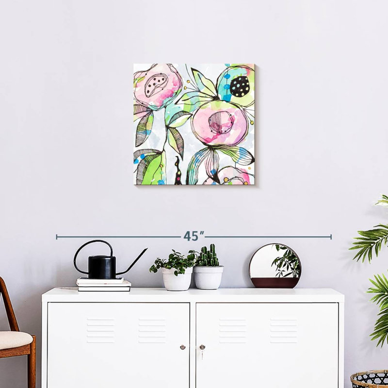 Avery été en fleurs, H 20 po x l 20 po