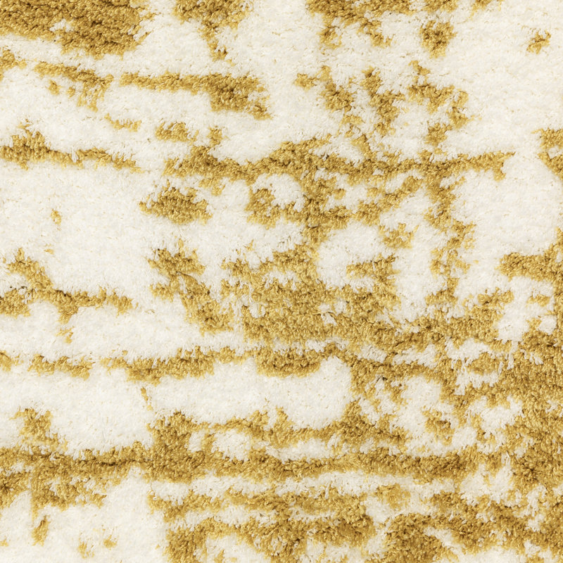 Stanuta Distressed Etchings Gold/ Ivory Area Rug, Rectangle 3'10" x 5'5"