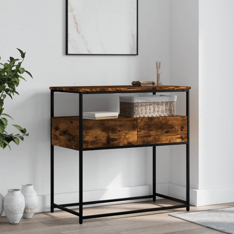 Console Table, Smoked Oak, 75cm H x 75cm W x 40cm D